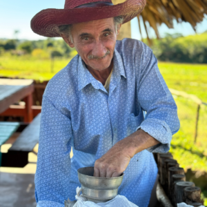 cuban farmer roasting coffee